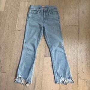 MOTHER Light Blue Cropped Jeans